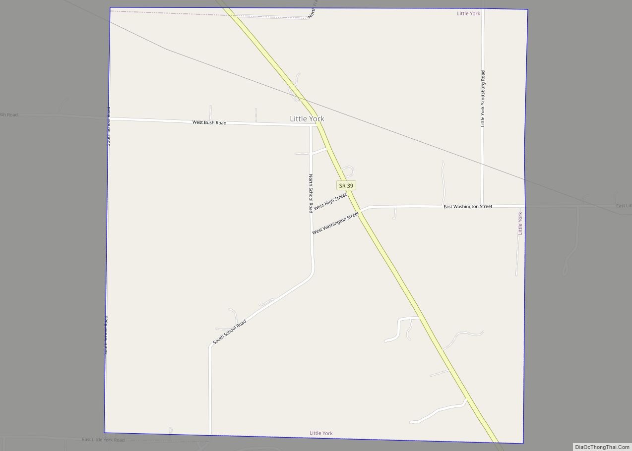 Map of Little York town, Indiana