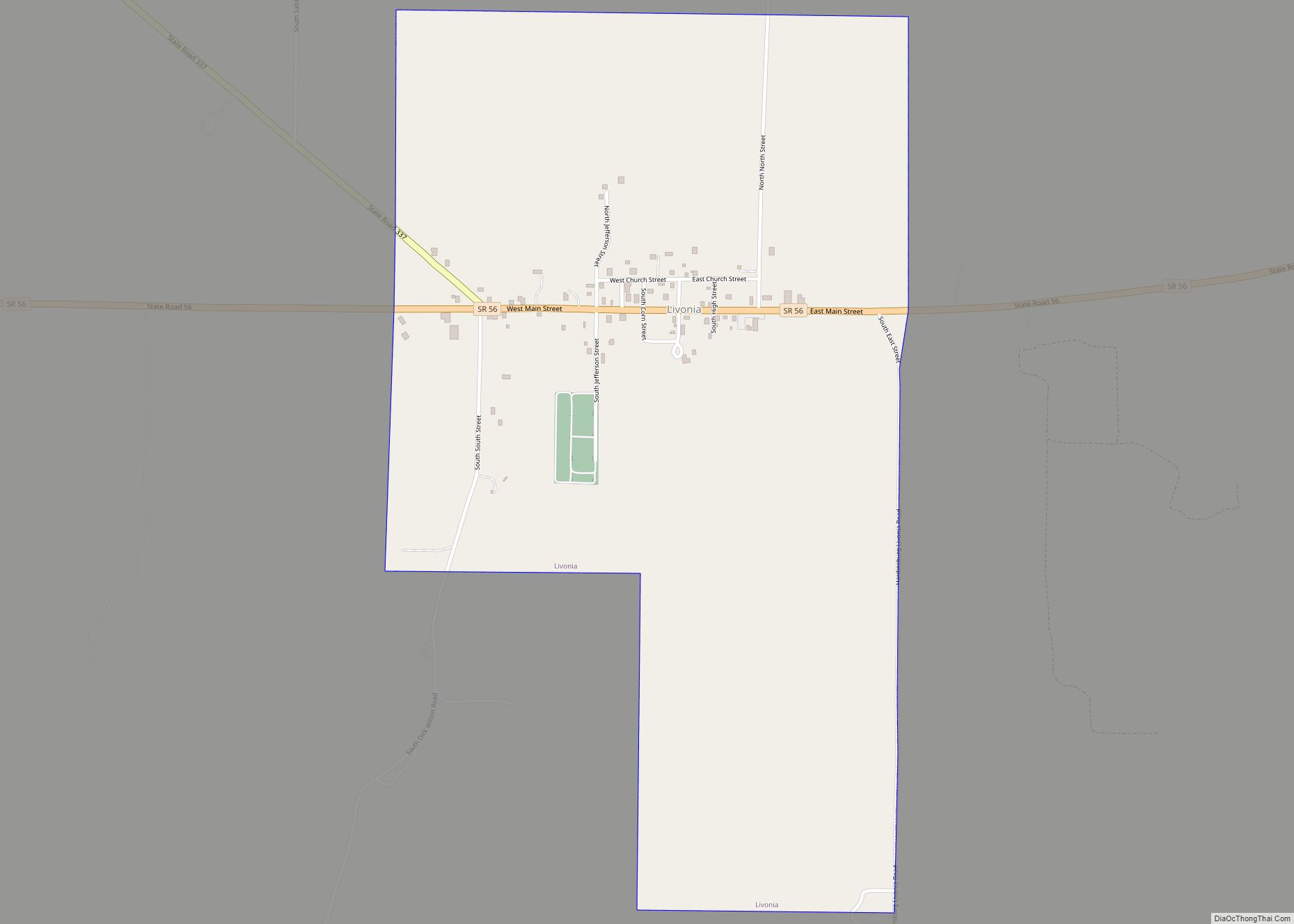 Map of Livonia town, Indiana