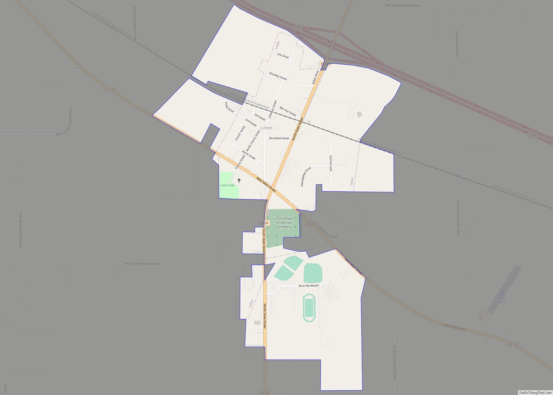 Map of Lizton town