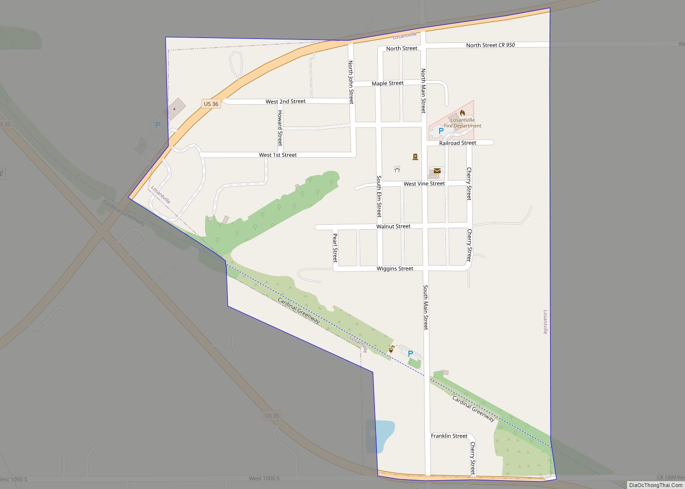 Map of Losantville town