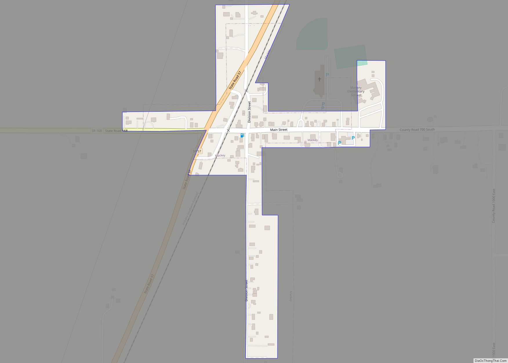 Map of Mackey town