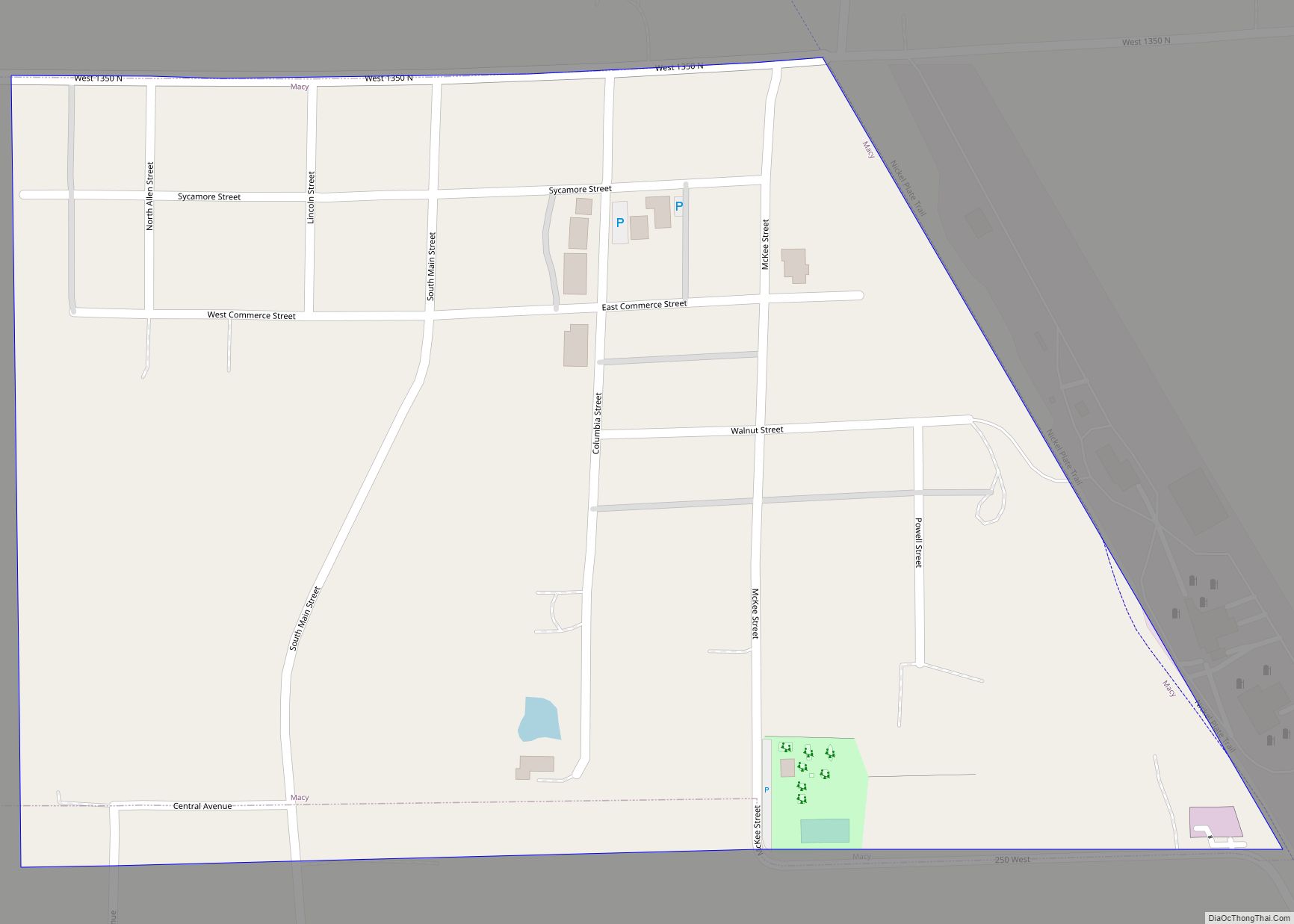 Map of Macy town, Indiana