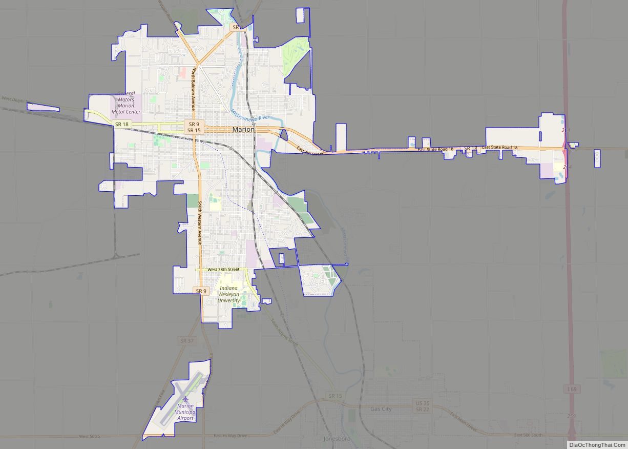 Map of Marion city, Indiana