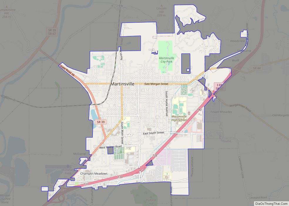 Map of Martinsville city, Indiana