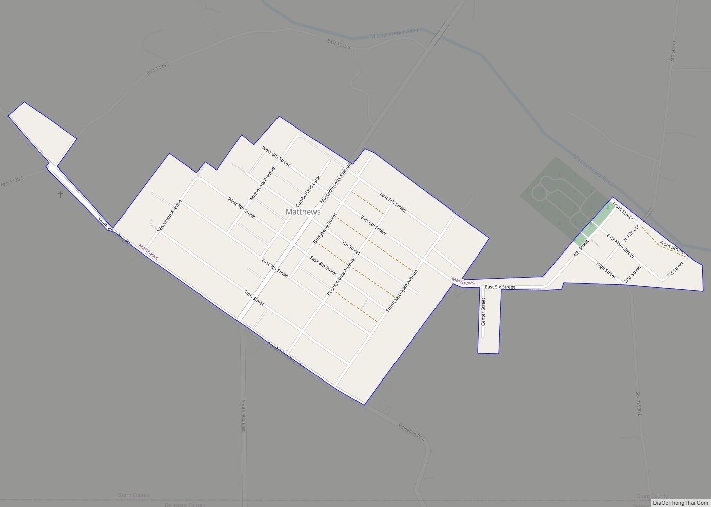 Map of Matthews town, Indiana