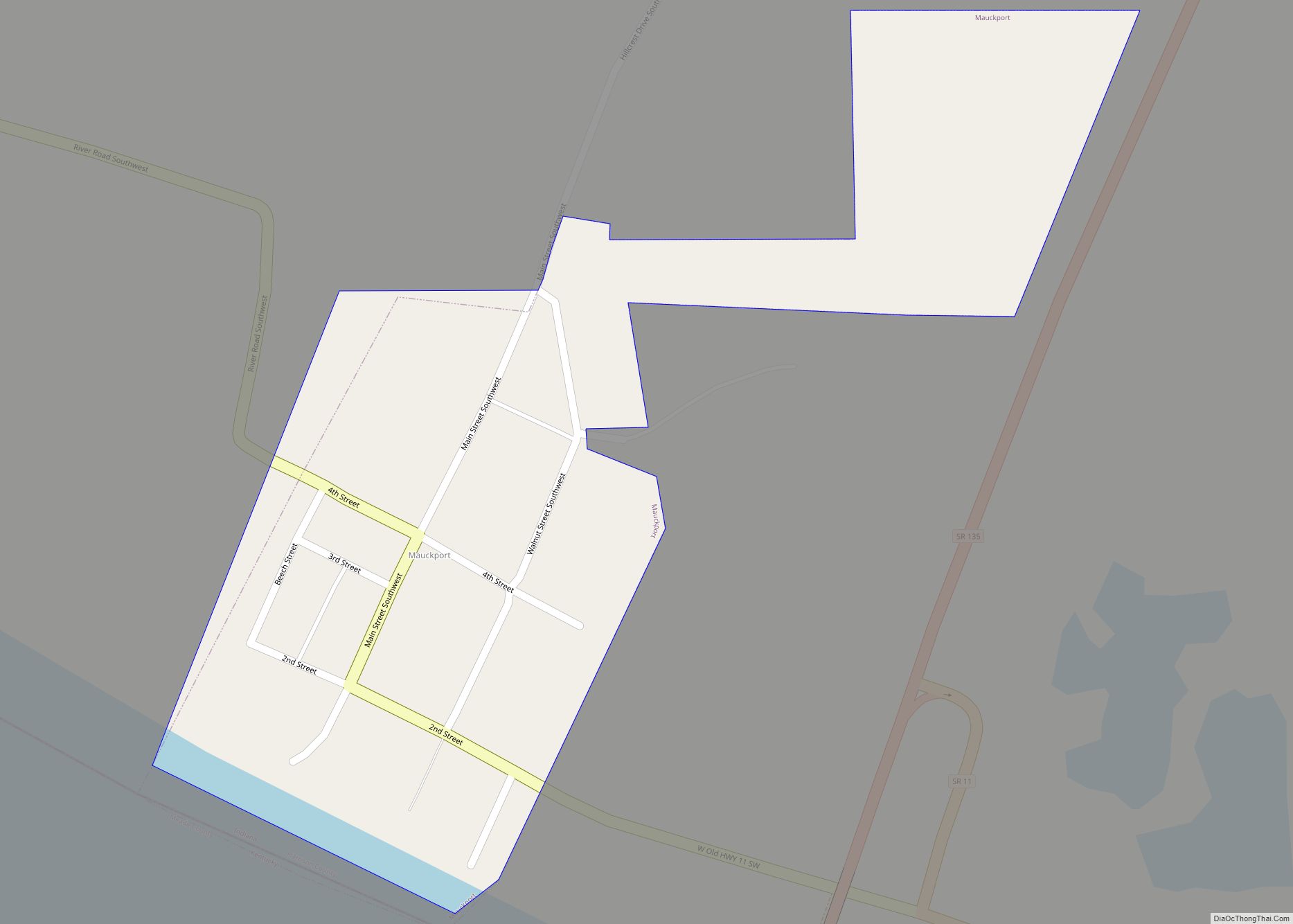 Map of Mauckport town