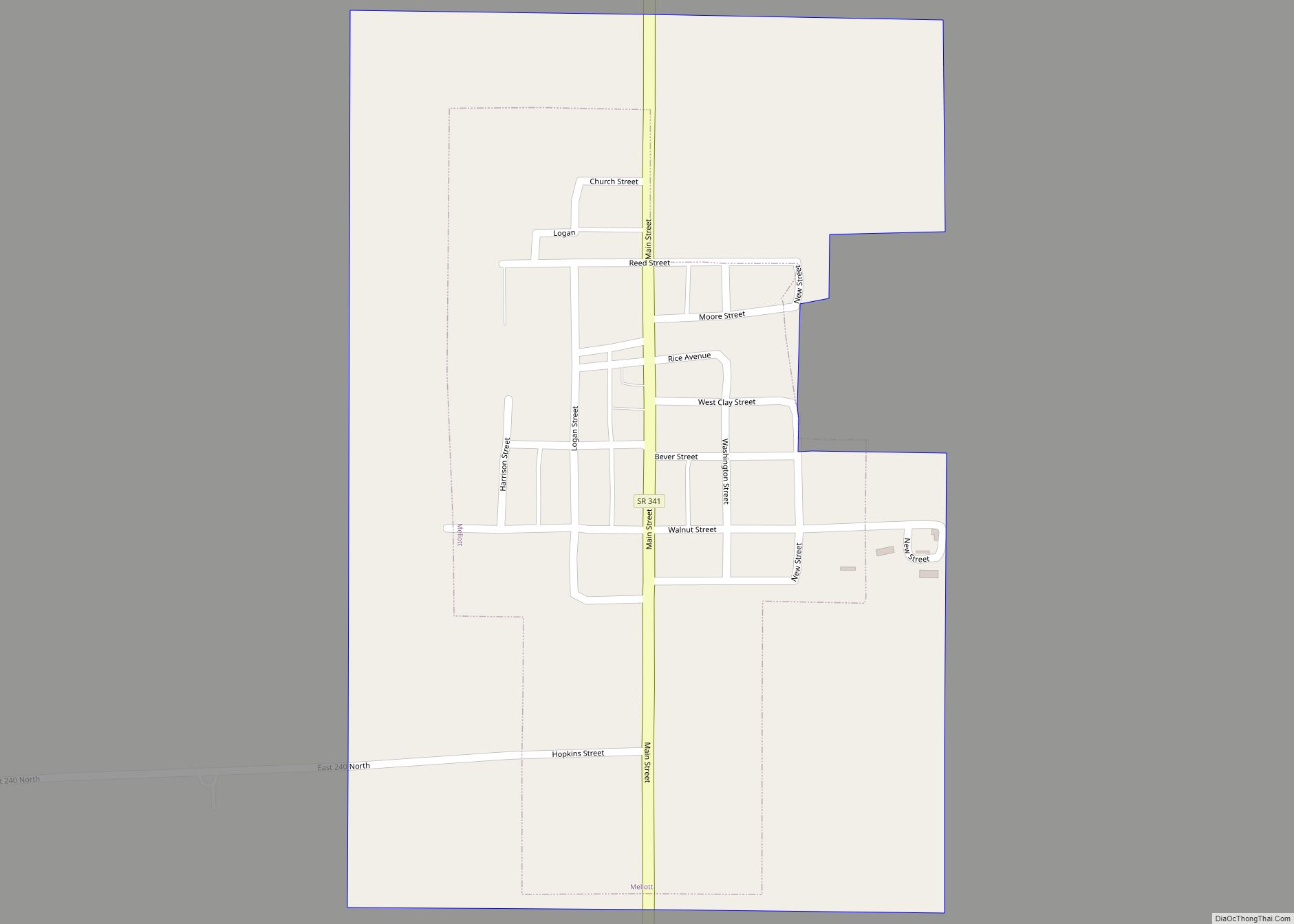 Map of Mellott town