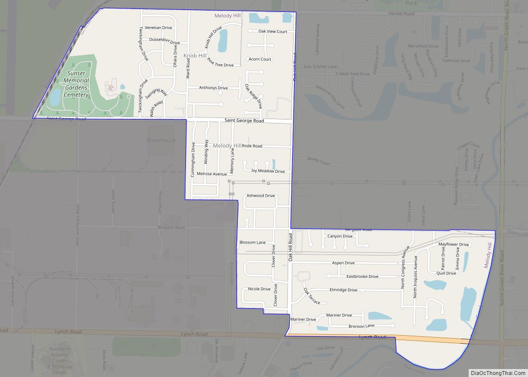 Map of Melody Hill CDP