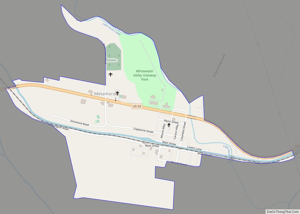 Map of Metamora CDP, Indiana