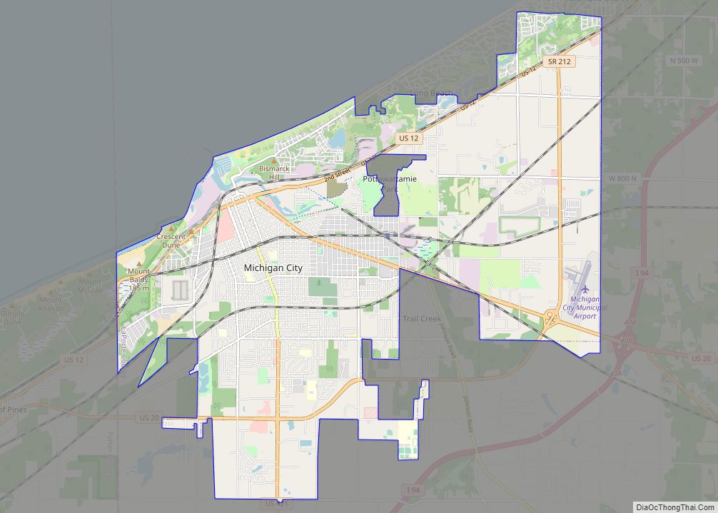 Map of Michigan City, Indiana