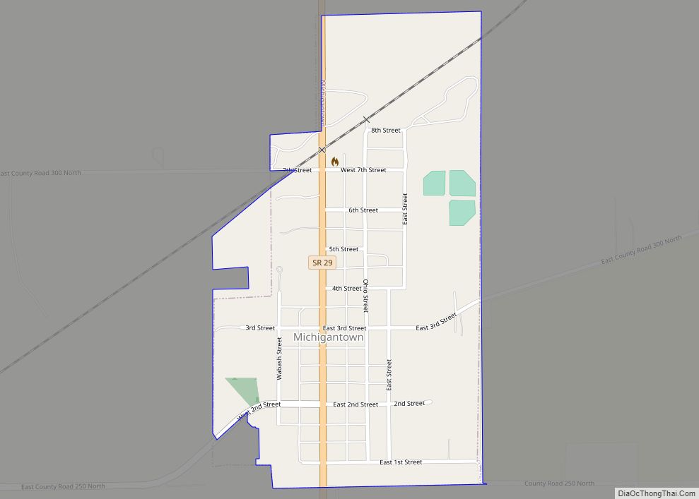 Map of Michigantown town