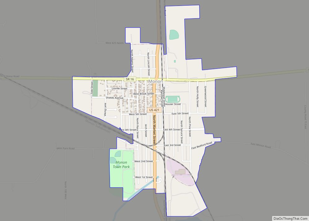 Map of Monon town