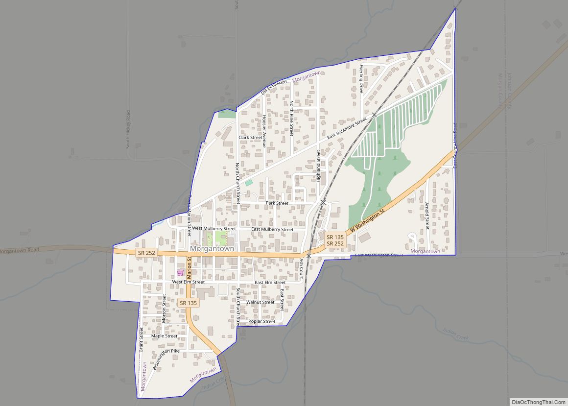 Map of Morgantown town, Indiana