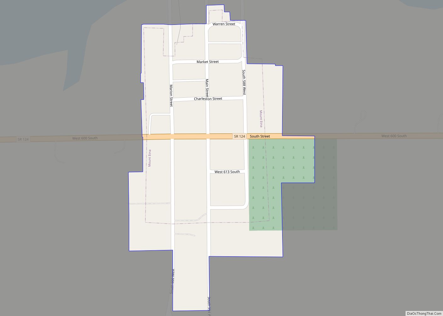 Map of Mount Etna town