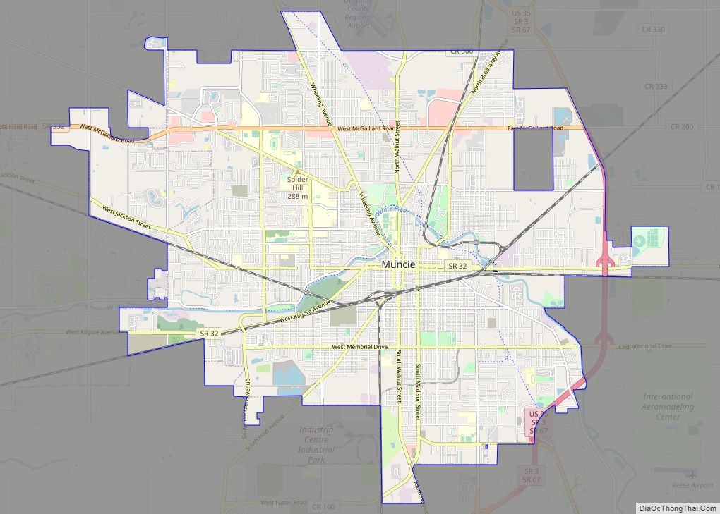 Map of Muncie city, Indiana