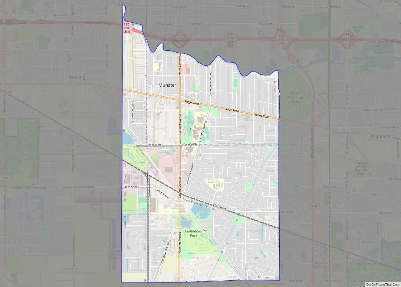 Map of Munster town