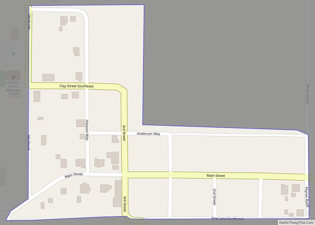 Map of New Middletown town, Indiana