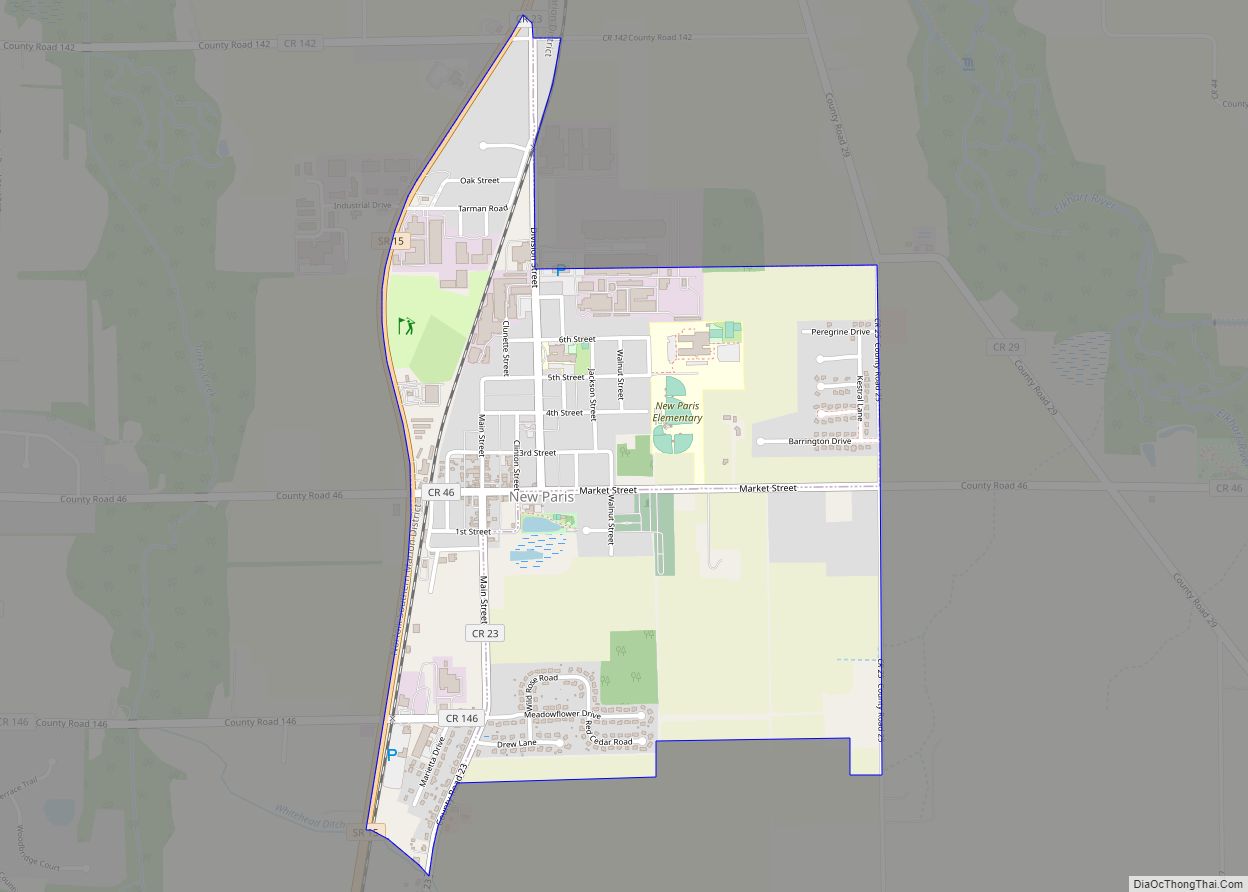 Map of New Paris CDP, Indiana