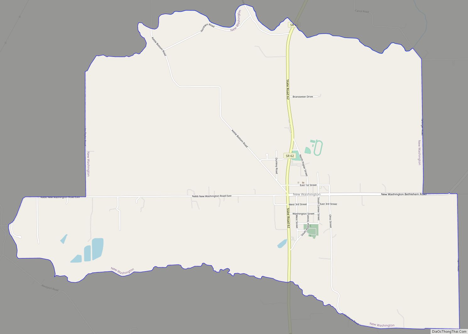 Map of New Washington CDP, Indiana