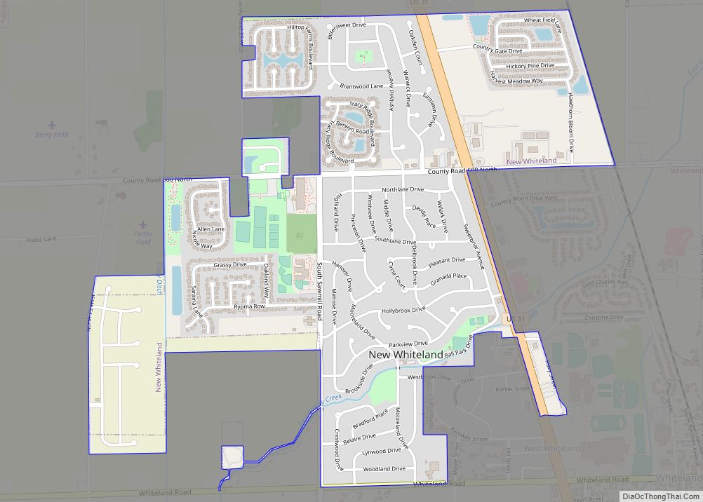 Map of New Whiteland town