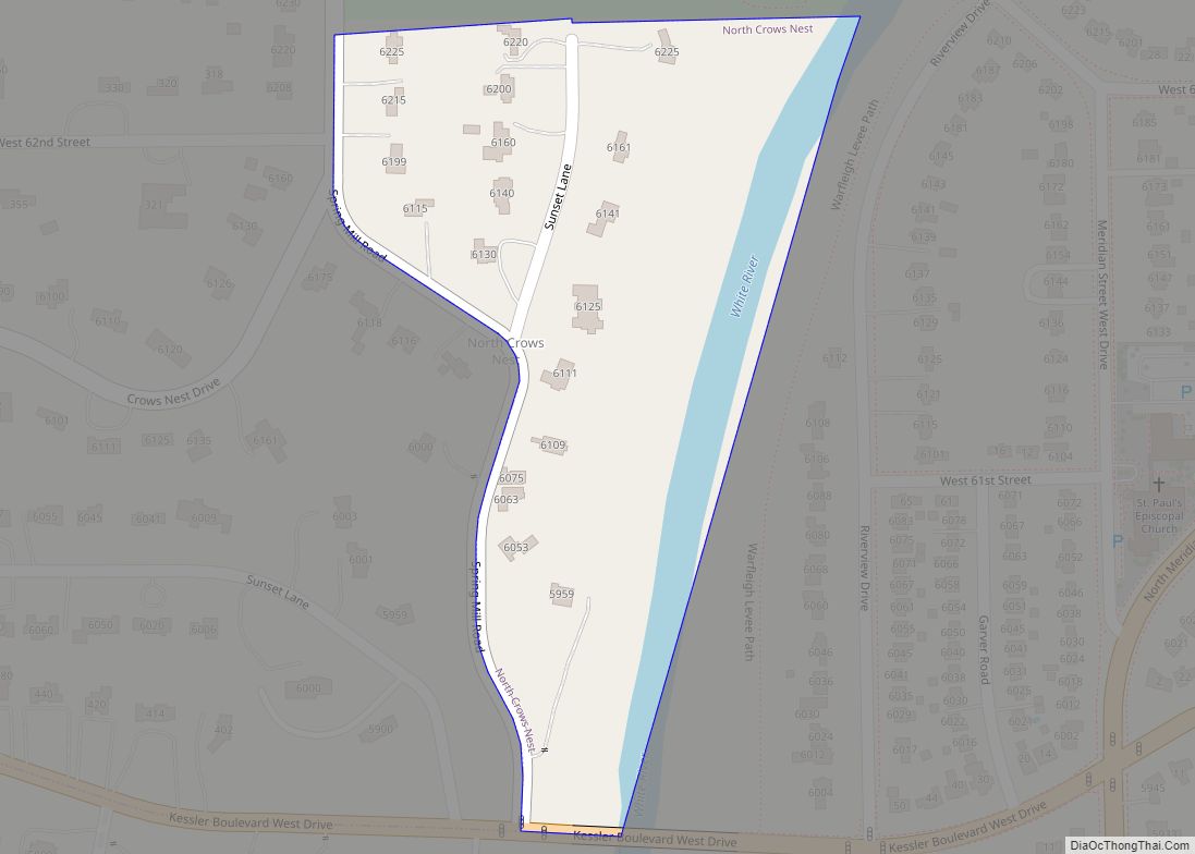 Map of North Crows Nest town