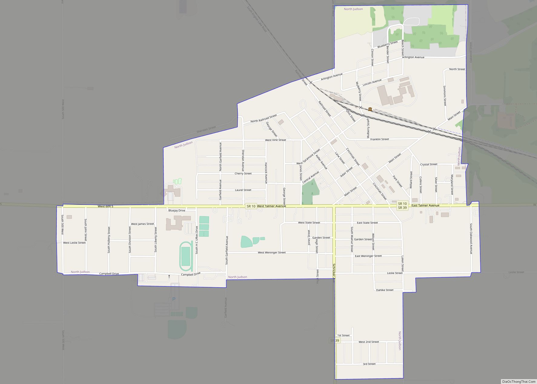 Map of North Judson town