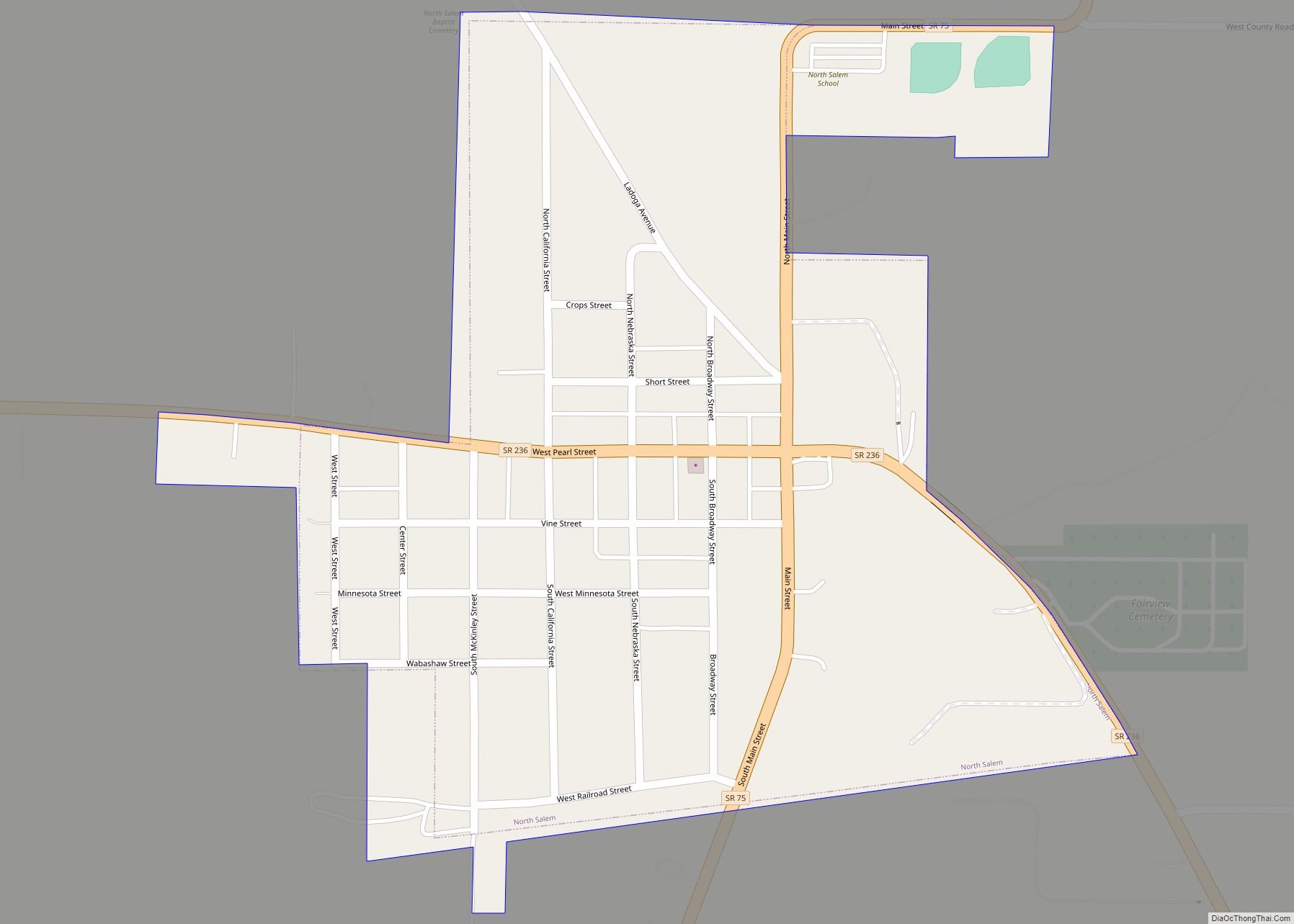 Map of North Salem town