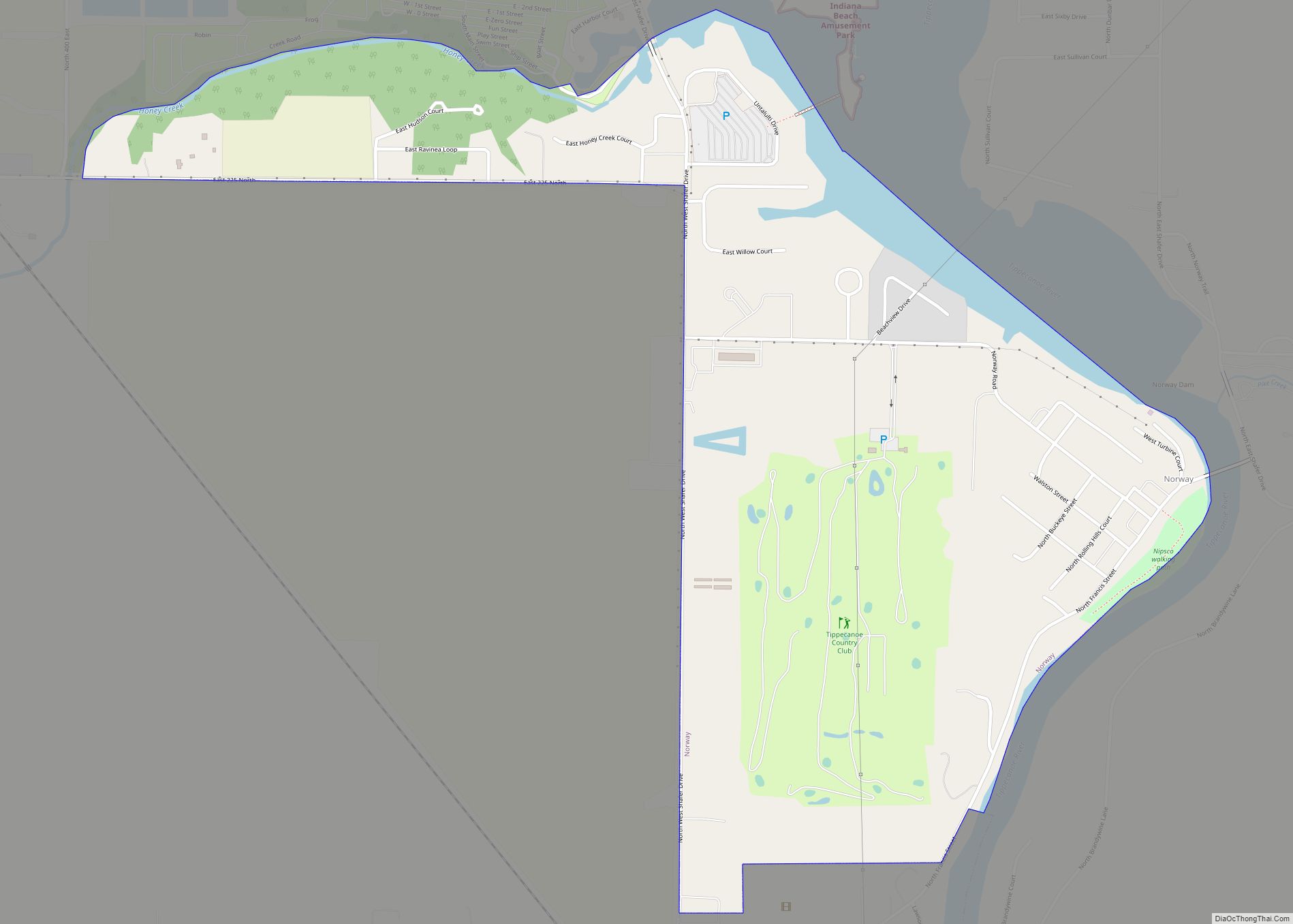 Map of Norway CDP, Indiana