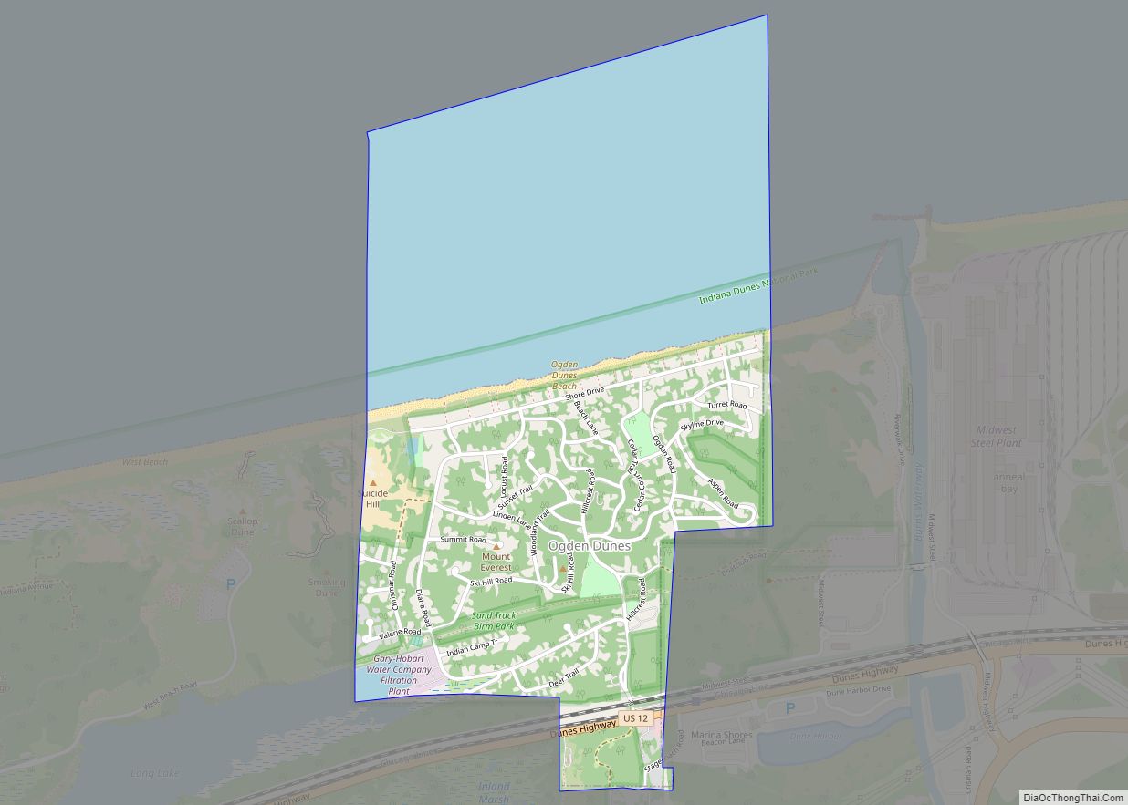 Map of Ogden Dunes town