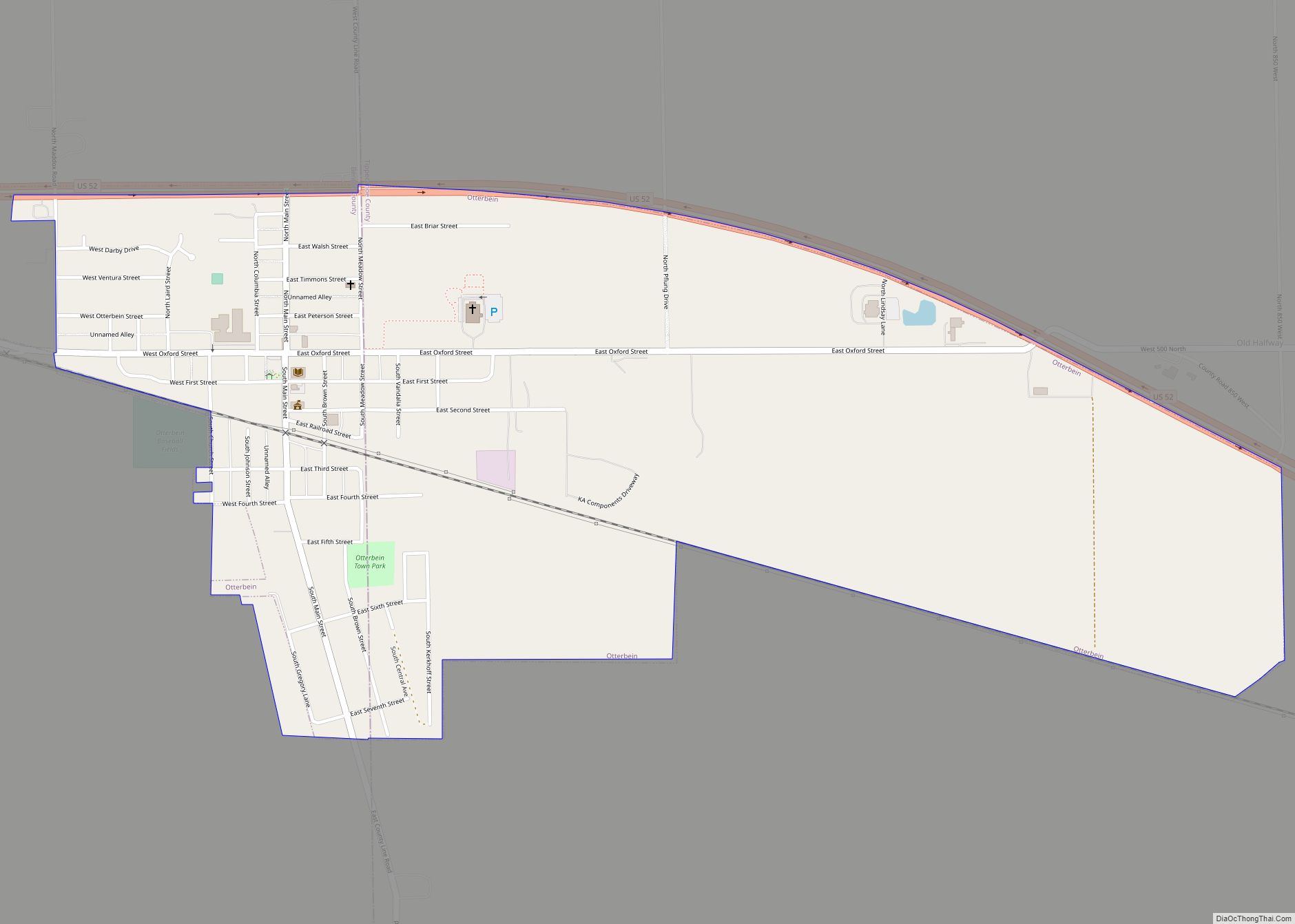 Map of Otterbein town