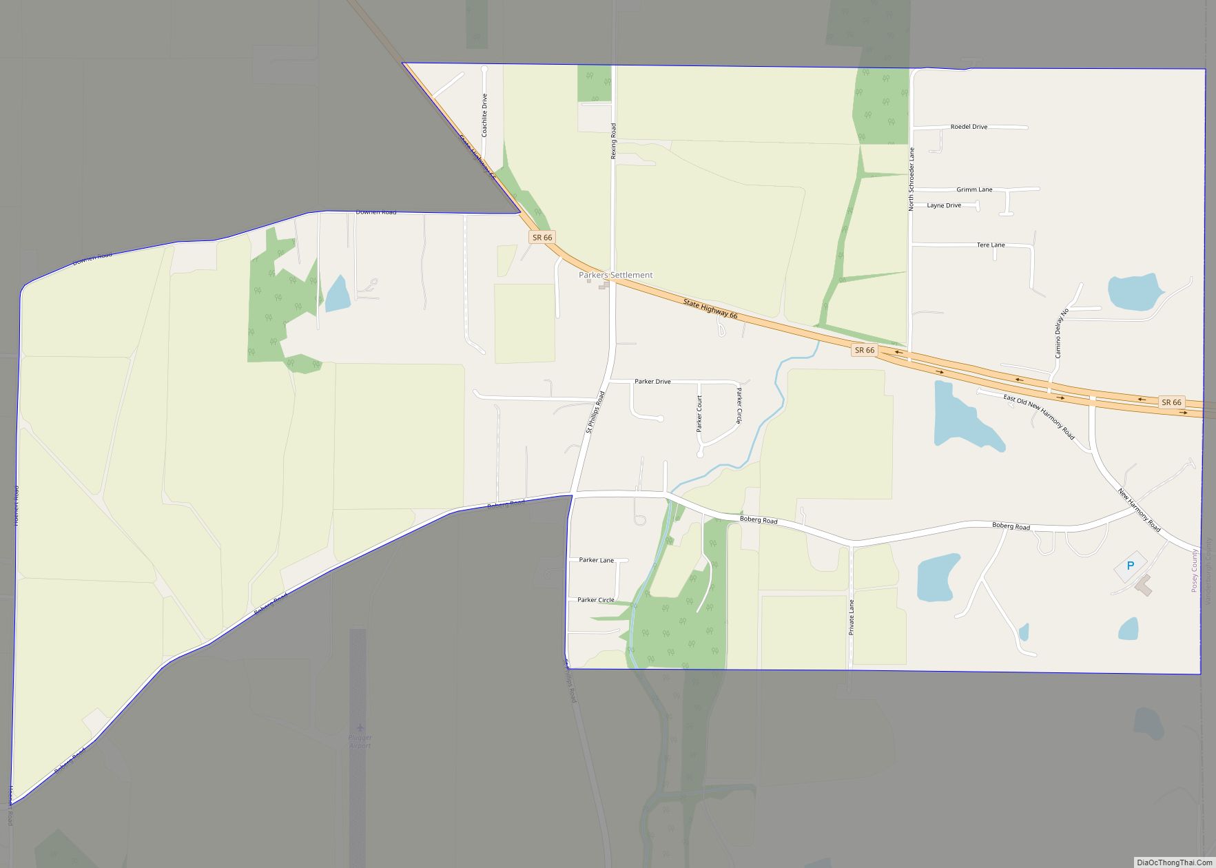 Map of Parkers Settlement CDP