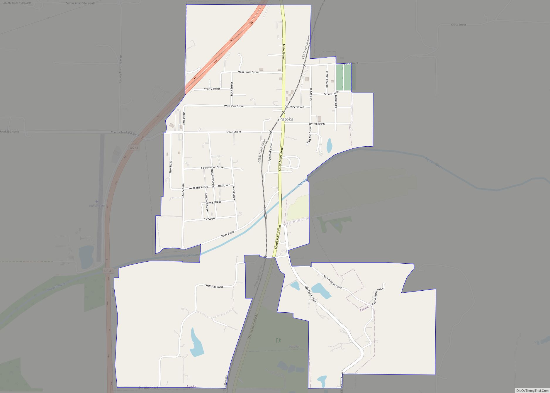 Map of Patoka town, Indiana