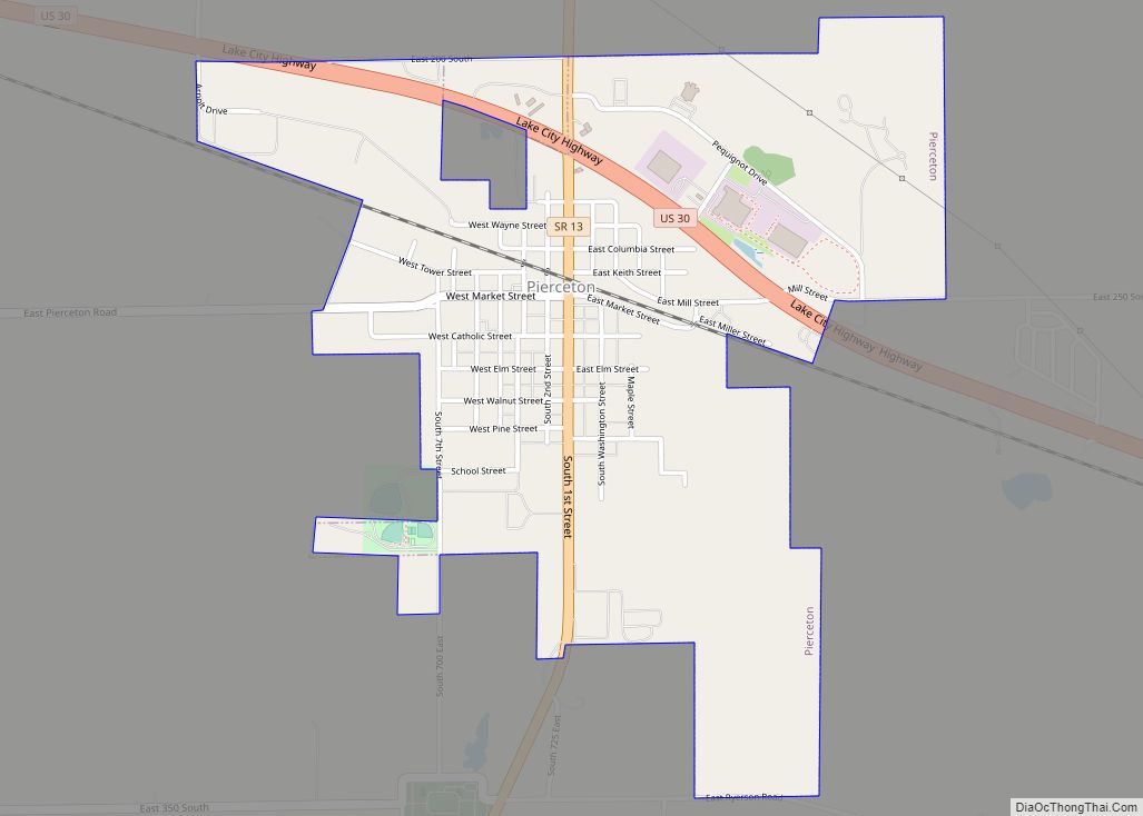 Map of Pierceton town