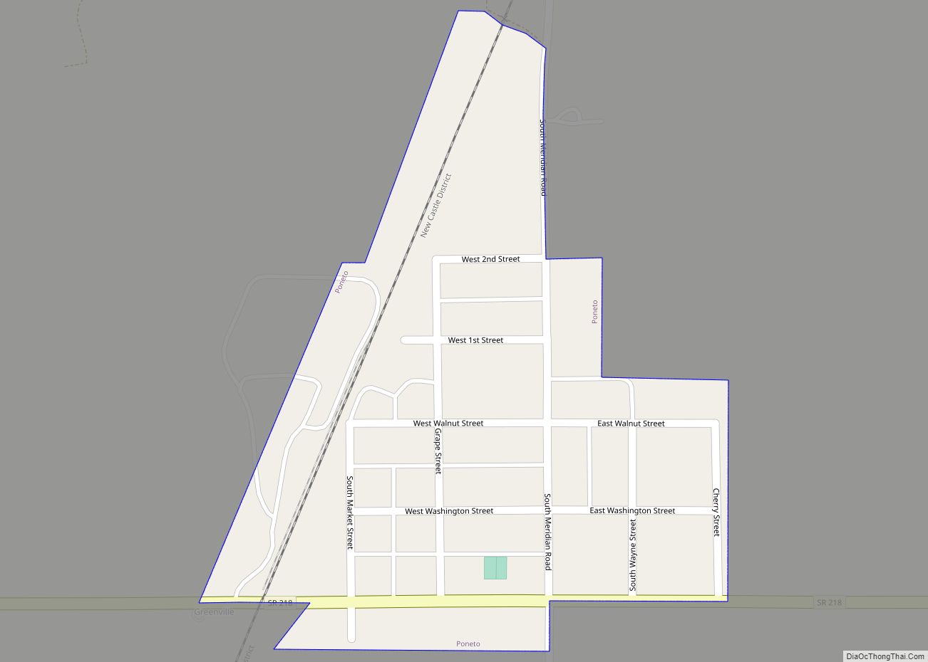 Map of Poneto town