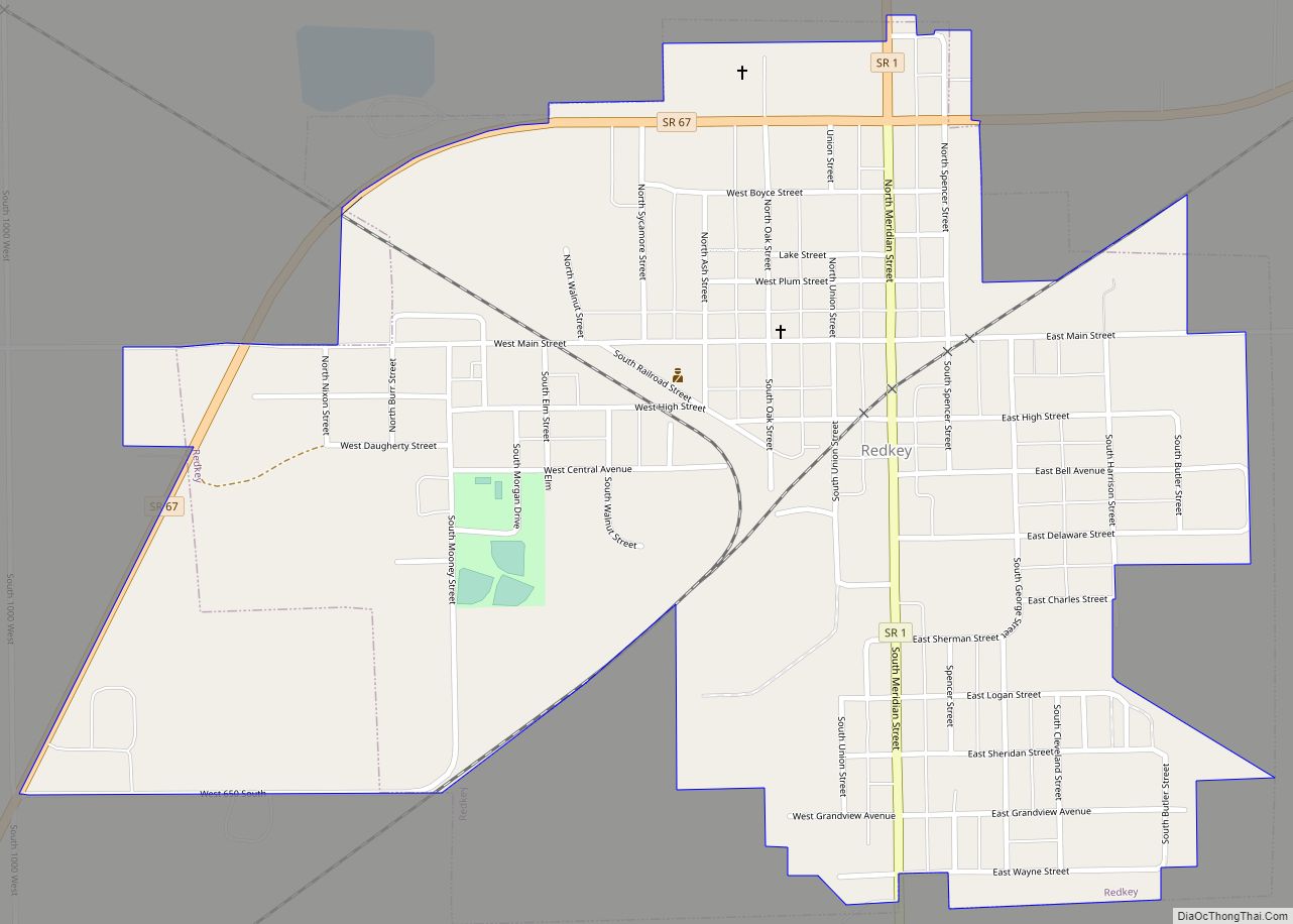 Map of Redkey town