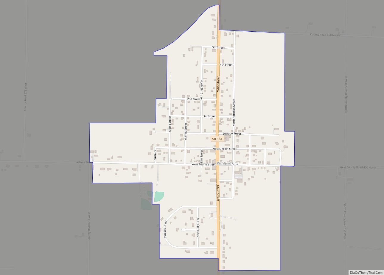 Map of Richland town, Indiana