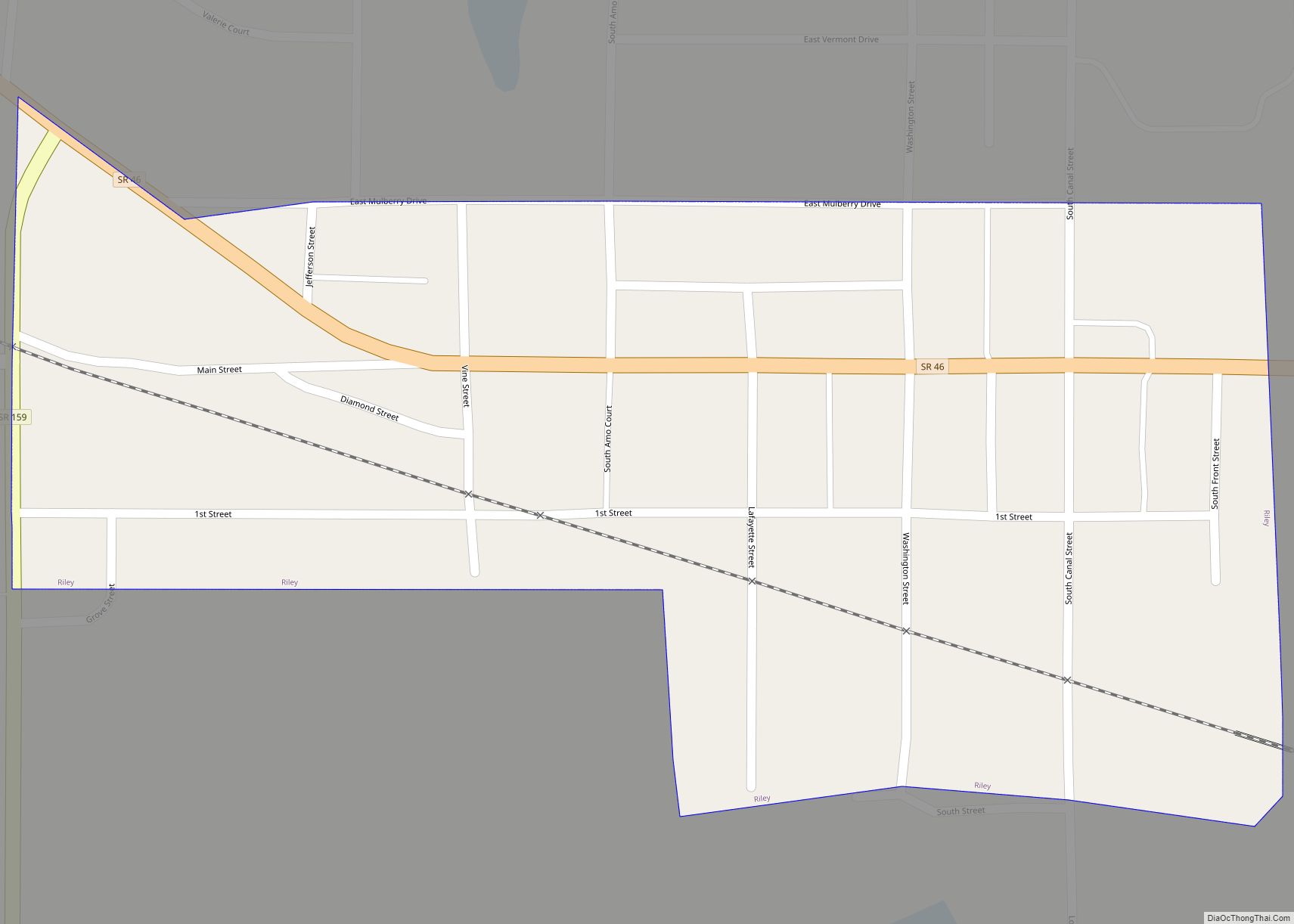 Map of Riley town, Indiana