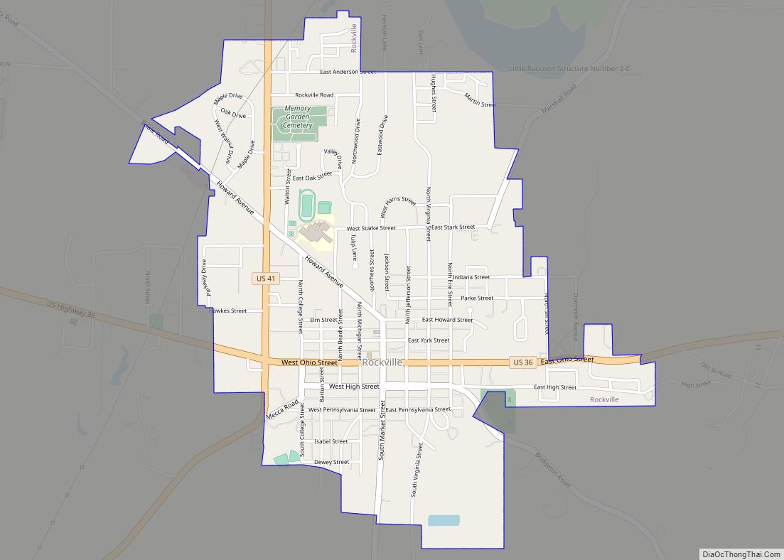 Map of Rockville town, Indiana