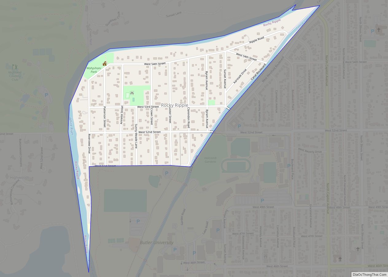 Map of Rocky Ripple town