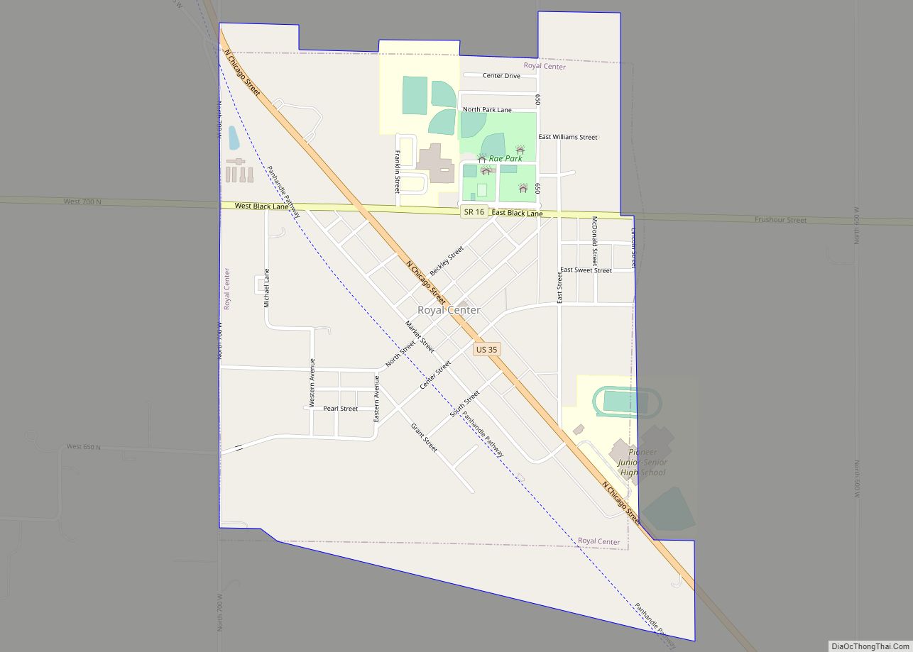 Map of Royal Center town