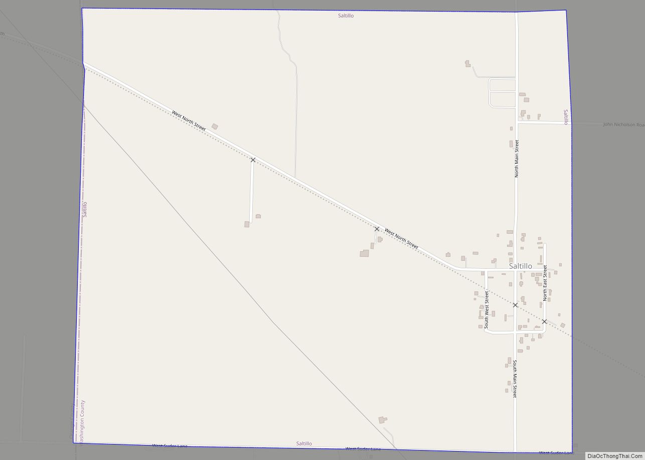 Map of Saltillo town, Indiana