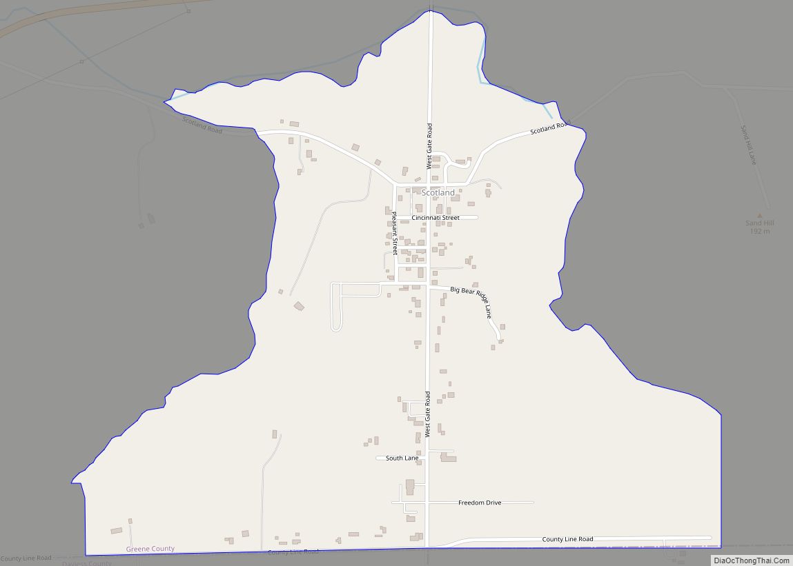 Map of Scotland CDP, Indiana