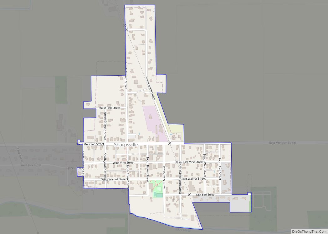 Map of Sharpsville town, Indiana