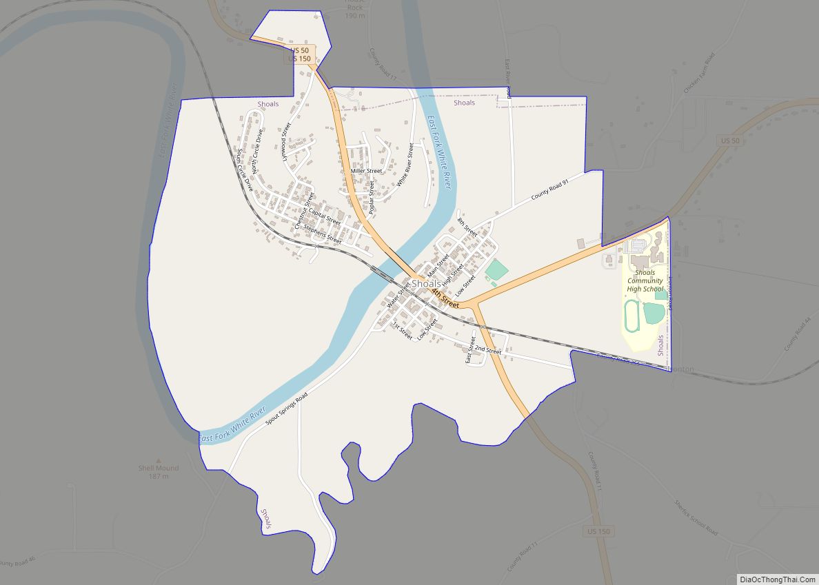 Map of Shoals town