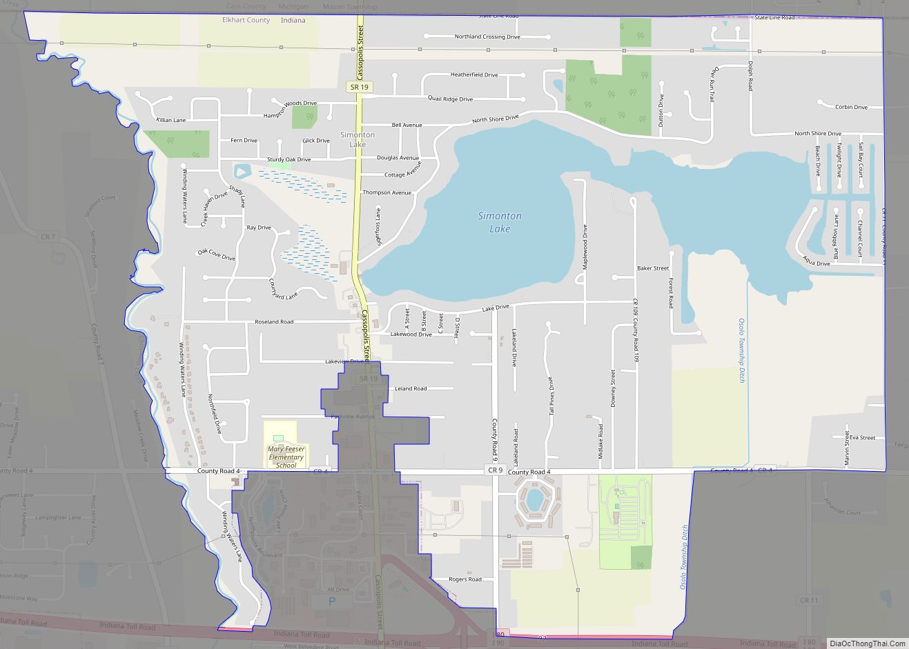 Map of Simonton Lake CDP