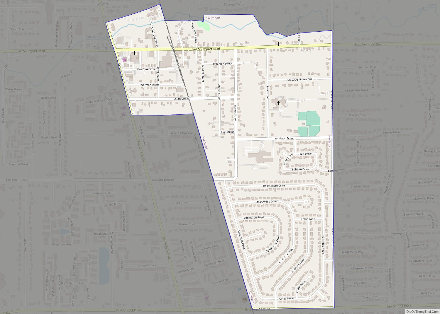 Map of Southport city, Indiana