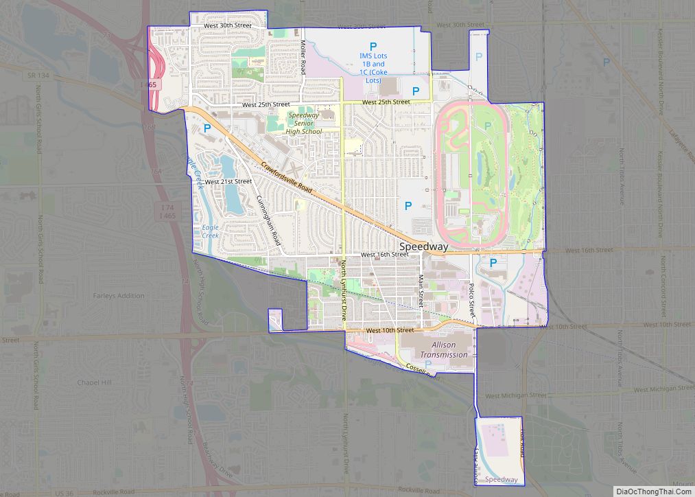 Map of Speedway town