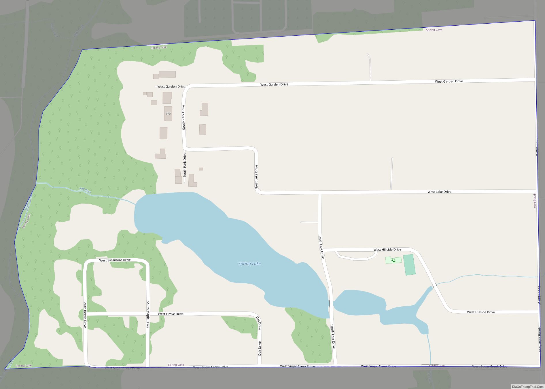 Map of Spring Lake town, Indiana