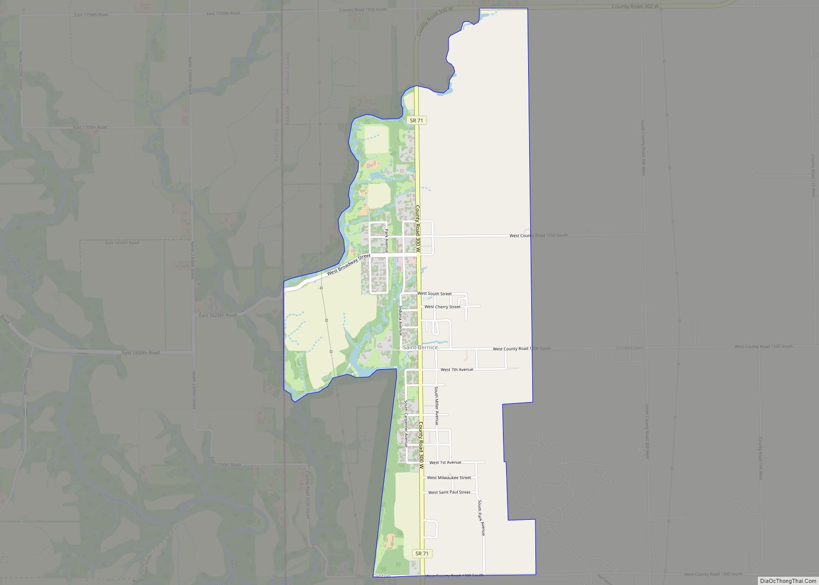 Map of St. Bernice CDP