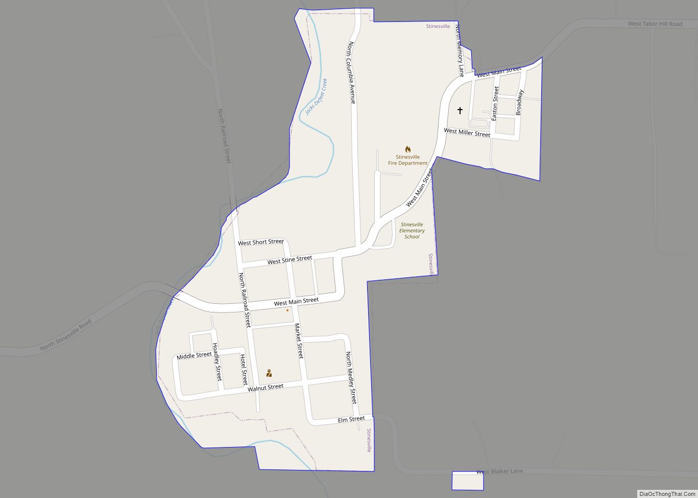 Map of Stinesville town